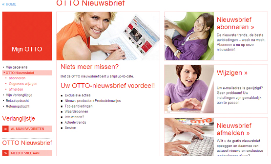 Otto.nl | Hoe nieuwsbrief aanvragen Otto?